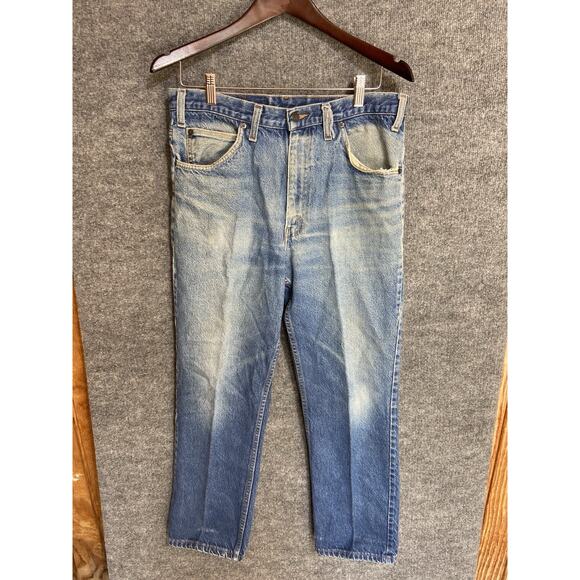 Vtg American Edition Jeans Mens 34x28 Blue Denim Straight Western USA - Picture 1 of 7
